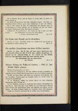 Ein englischer Panzerkreuzer von einem U=Boot torpediert.