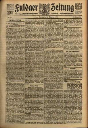 Vierte Ausgabe vom Samstag, den 04. Dezember 1909.
