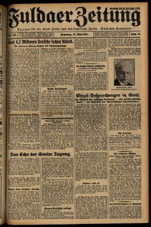 Ausgabe vom Samstag, den 23. Mai 1931.