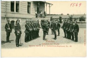 Dresden. Kaserne des Königlich Sächsischen 4. Feldartillerie-Regiments No. 48, Wachaufzug