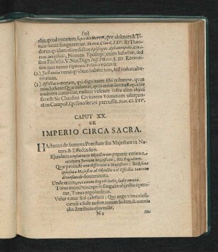 Caput XX. De Imperio Circa Sacra.