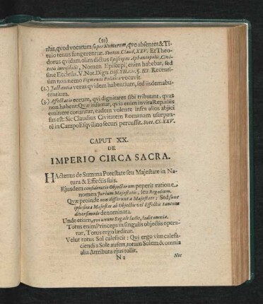 Caput XX. De Imperio Circa Sacra.