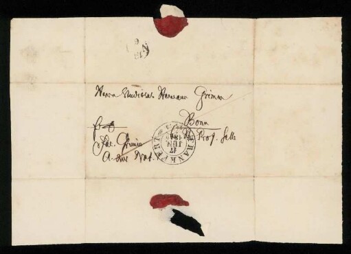 Brief von Jacob Grimm an Herman Grimm