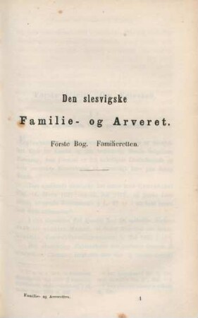 Förste Bog. Familieretten.