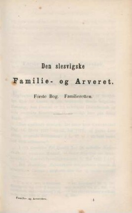Förste Bog. Familieretten.