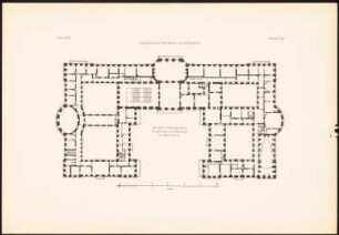 Königliche Residenz, Würzburg: Grundriss (aus: Baukunst d. Barock in Deutschland, hrsg. v. Zeichenaussch. d. Stud. d. TH Berlin, 1875)