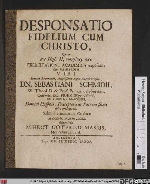Desponsatio Fidelium Cum Christo