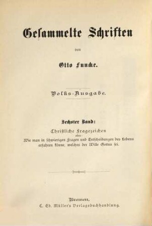 Gesammelte Schriften, 6