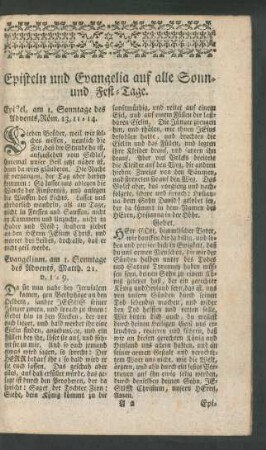 Episteln und Evangelia auf alle Sonn- und Fest-Tage