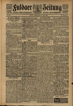 Zweite Ausgabe vom Dienstag, den 30. Juni 1908.