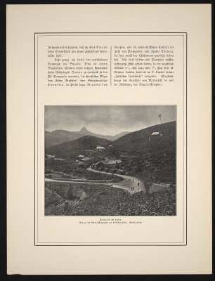 Adams-Pik auf Ceylon. Ostseite : Adams-Pik auf Ceylon. Weg zu den China-Pflanzungen am nördlichen Fuße. Maskiliabrücke (Maskeliya-Brücke). Illustration und Text zu Wanderbild 33: Adams-Pik auf Ceylon. Ostseite, Horton-Plains. Fotografie von Ernst Haeckel, um 10. Februar 1882. Lichtdruck; 37 x 28 cm