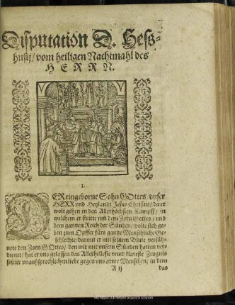 Disputation D. Hesshusij, vom heiligen Nachtmahl des Herrn