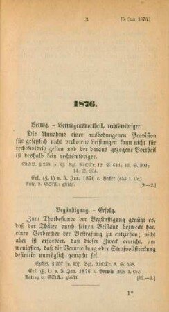 [5. Jan. 1876] - [22. Dezbr. 1876]
