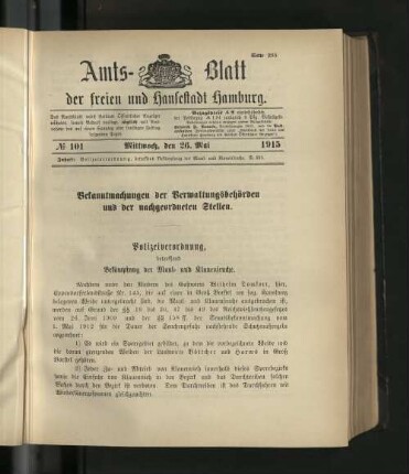 No. 101, 26. Mai 1915