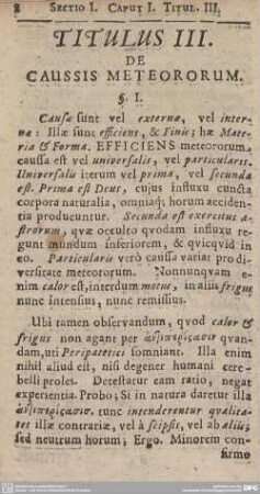 TITULUS III. DE CAUSSIS METEORORUM.