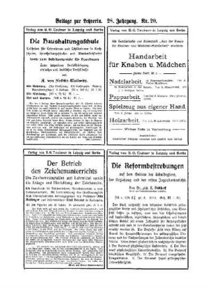 Beilage zur Lehrerin : 28.Jahrgang Nr.20
