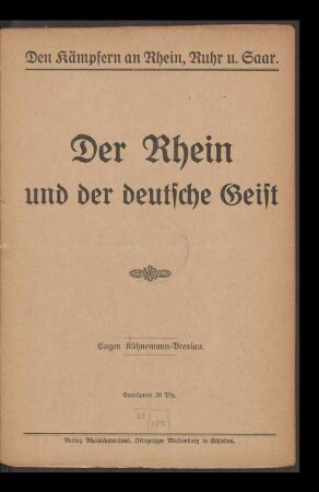 Der Rhein und der deutsche Geist