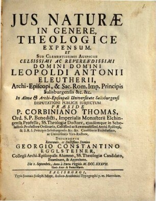 Ius naturae in genere, theologice expensum