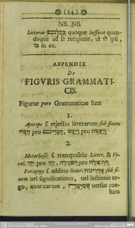 Appendix De Figuris Grammaticis
