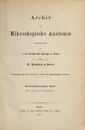 Archiv für mikroskopische Anatomie. 32, 32. 1888