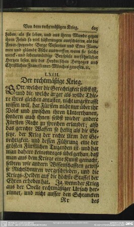 LXIII. Der rechtmäßige Krieg