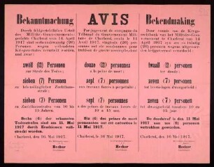"Bekanntmachung" von Verurteilungen durch das deutsche Militärgericht und der Vollstreckung (115462)