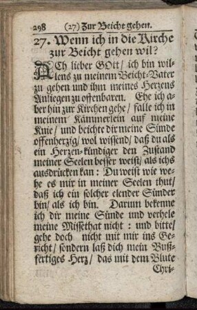 27. Wenn ich in die Kirche zur Beicht gehen wil?