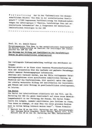 Zur Nutzung der Bildung und Qualifikation der berufstätigen Frauen im gesellschaftlichen Arbeitsprozeß