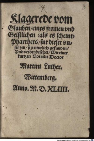 Klagrede vom Glauben