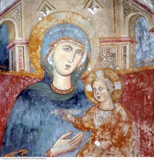 Die thronende Madonna mit Christkind