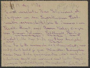 Brief an Ludwig Strecker  und B. Schott's Söhne : 13.12.1920