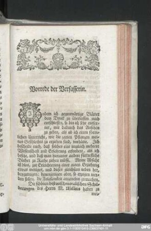 Vorrede der Verfasserin.