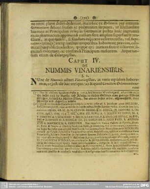 Caput IV. De Nummis Vinariensibus
