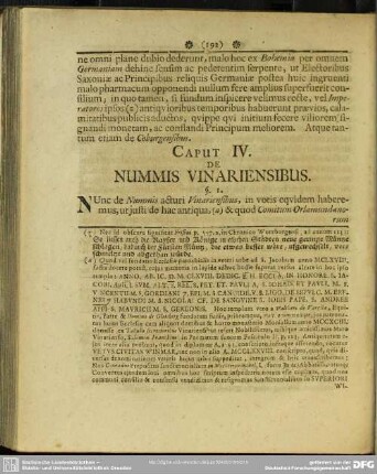 Caput IV. De Nummis Vinariensibus