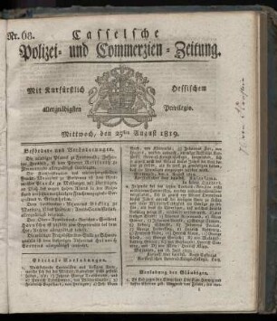 Nr. 68, Mittwoch, den 25sten August 1819