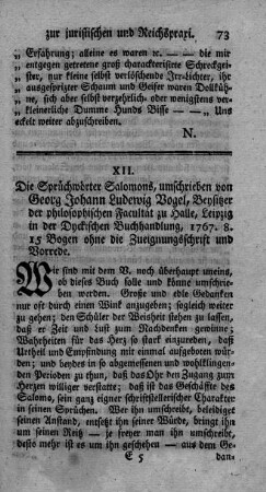 : Die Sprüchwörter Salomons.