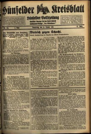 Zweite Ausgabe vom Donnerstag, den 15. Oktober 1931.