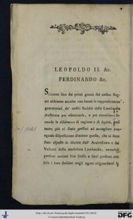 Leopold II. etc. Ferdinand etc.