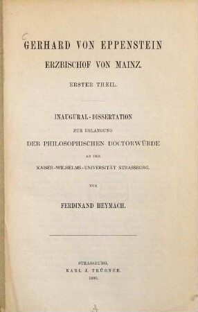 Gerhard von Eppenstein, Erzbischof von Mainz, 1