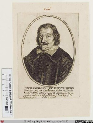 Bildnis Joachim (Frhr. von Gravenegg), 1644-71 Fürstabt von Fulda