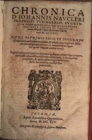 Chronica : ab initio Mundi usque ad annum 1500