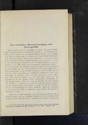 Zur kolonialen Finanzverwaltung und Finanzpolitik.