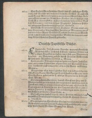 Deutsche Papistische Bücher.
