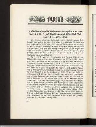 17. Stellungskampf bei Richecourt - Lahayville und Ausbildungszeit südwestlich Metz