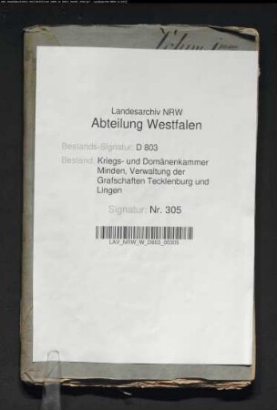 Vererbpachtung des Vogteigartens der Vogtei Lengerich