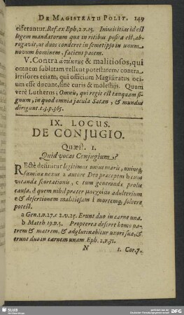 IX. Locus. De Conjugio