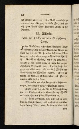 62-94, III. Abschnitt. Von der Stellvertretenden Genugthuung Christi.