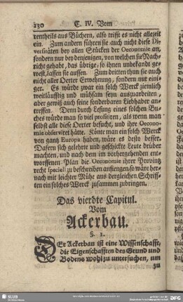 Das vierdte Capitul. Vom Ackerbau