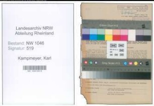 Entnazifizierung Karl Kampmeyer , geb. 24.09.1902 (Verwaltungsangestellter)