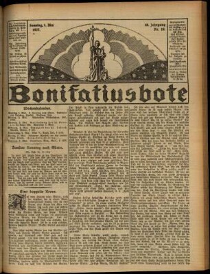 Erste Ausgabe vom Sonntag, den 01. Mai 1927.